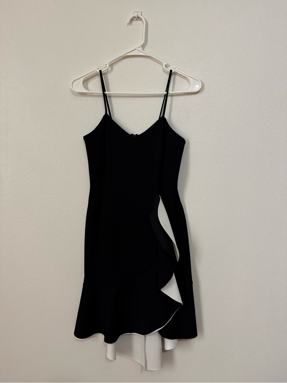 Sweet Storm Black Ruffle-Trim Slip Dress
